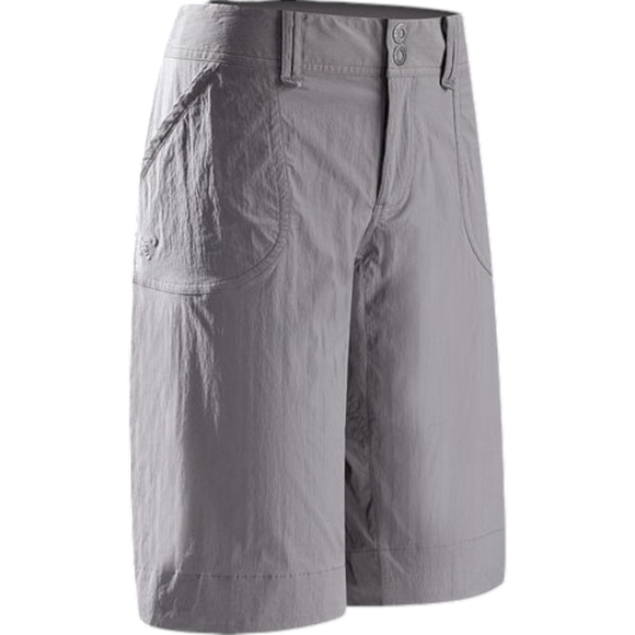 Arc'teryx Parapet Long Shorts Women 12 Light Grey Mid Rise Quick Dry Active Hike - Picture 1 of 12